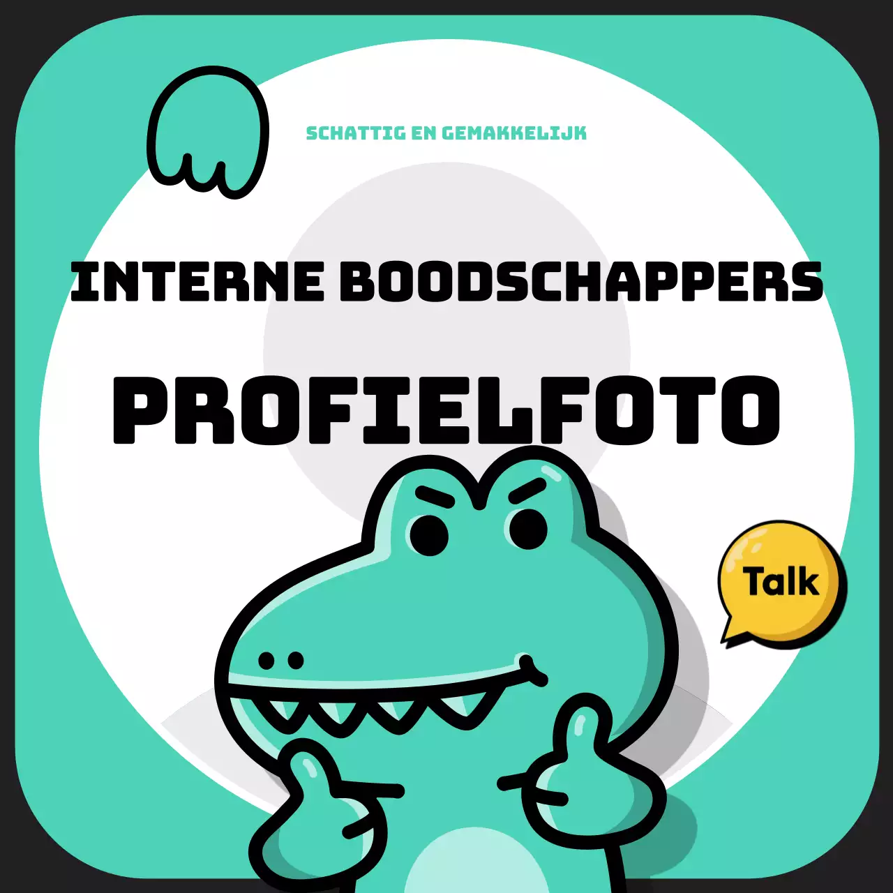 Mint en zwarte pop art messenger profiel aankondigingen