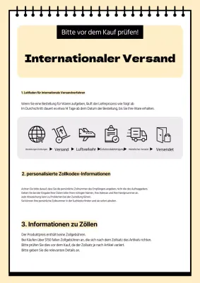 Weiß und elfenbeinfarben, saubere internationale Versandmitteilungen