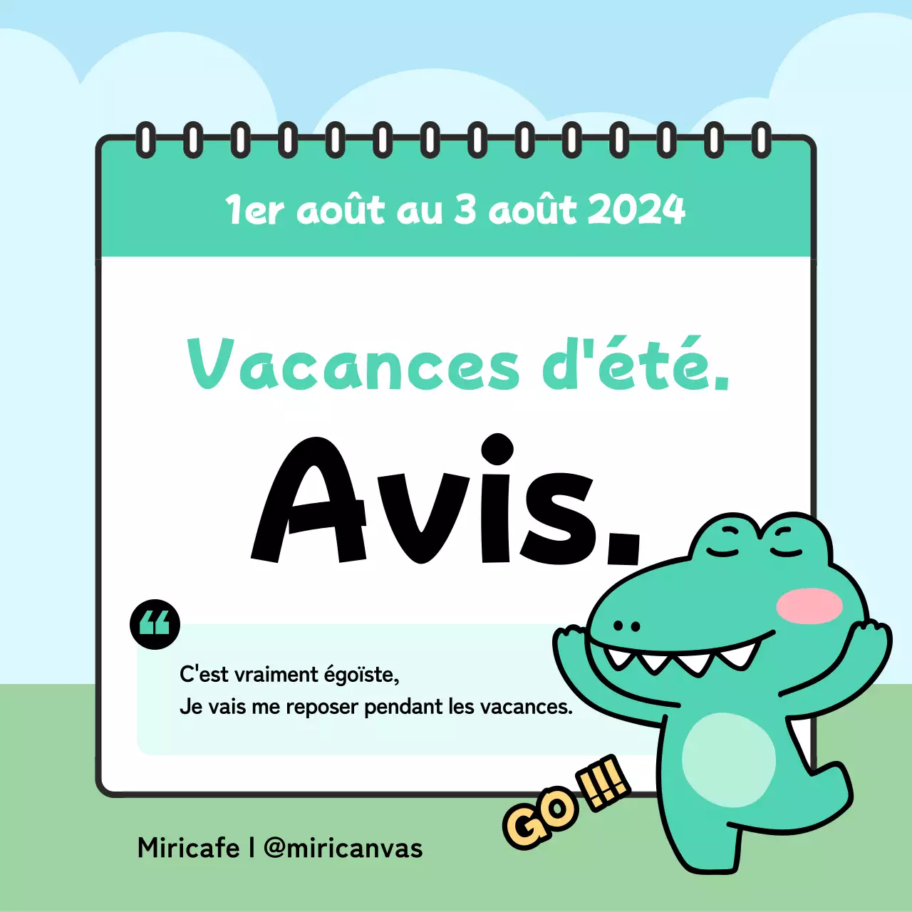 Guide des belles vacances d'été en vert et bleu clair