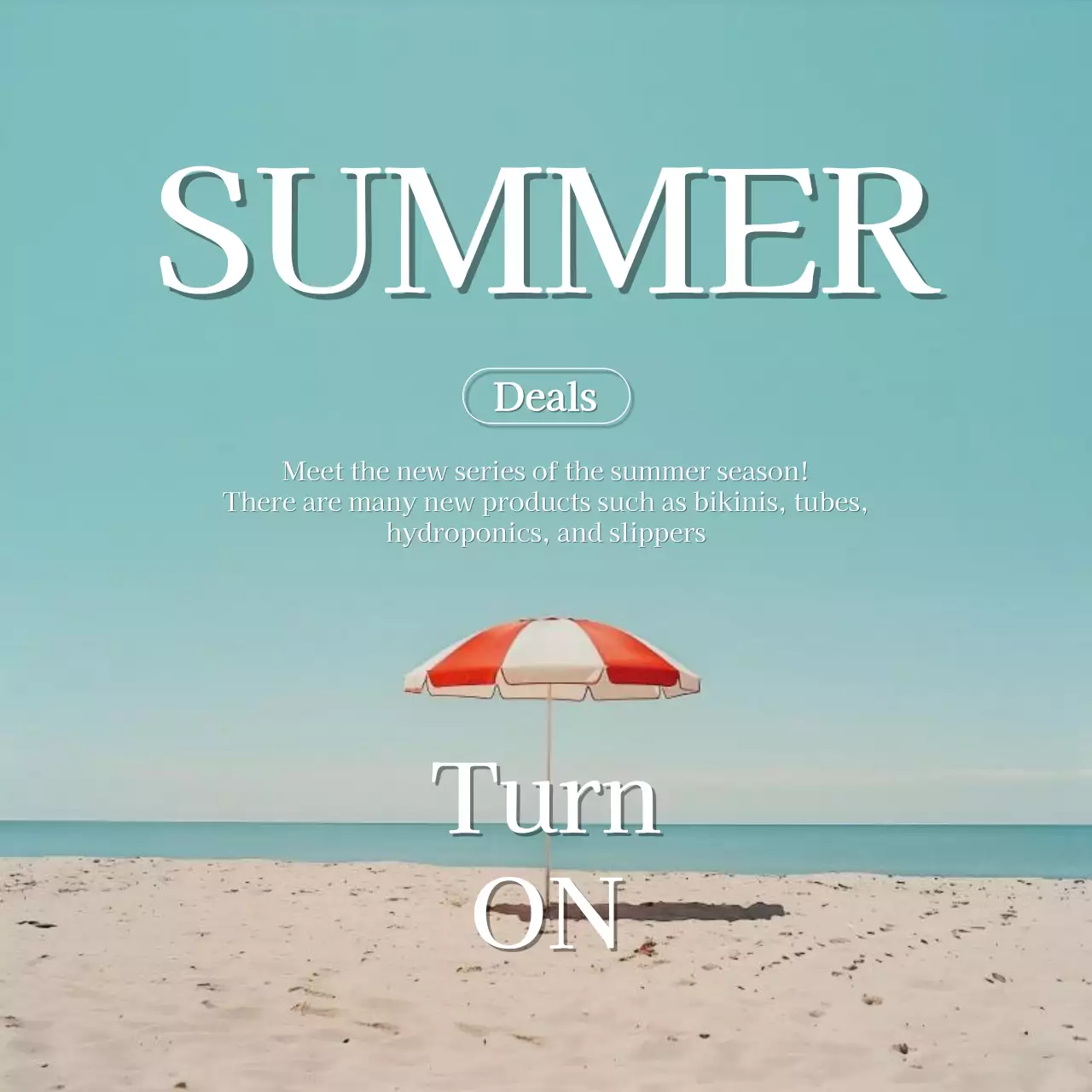 Blue Minimal Summer Promotion Social Media Post