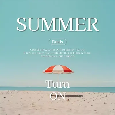 Blue Minimal Summer Promotion Social Media Post