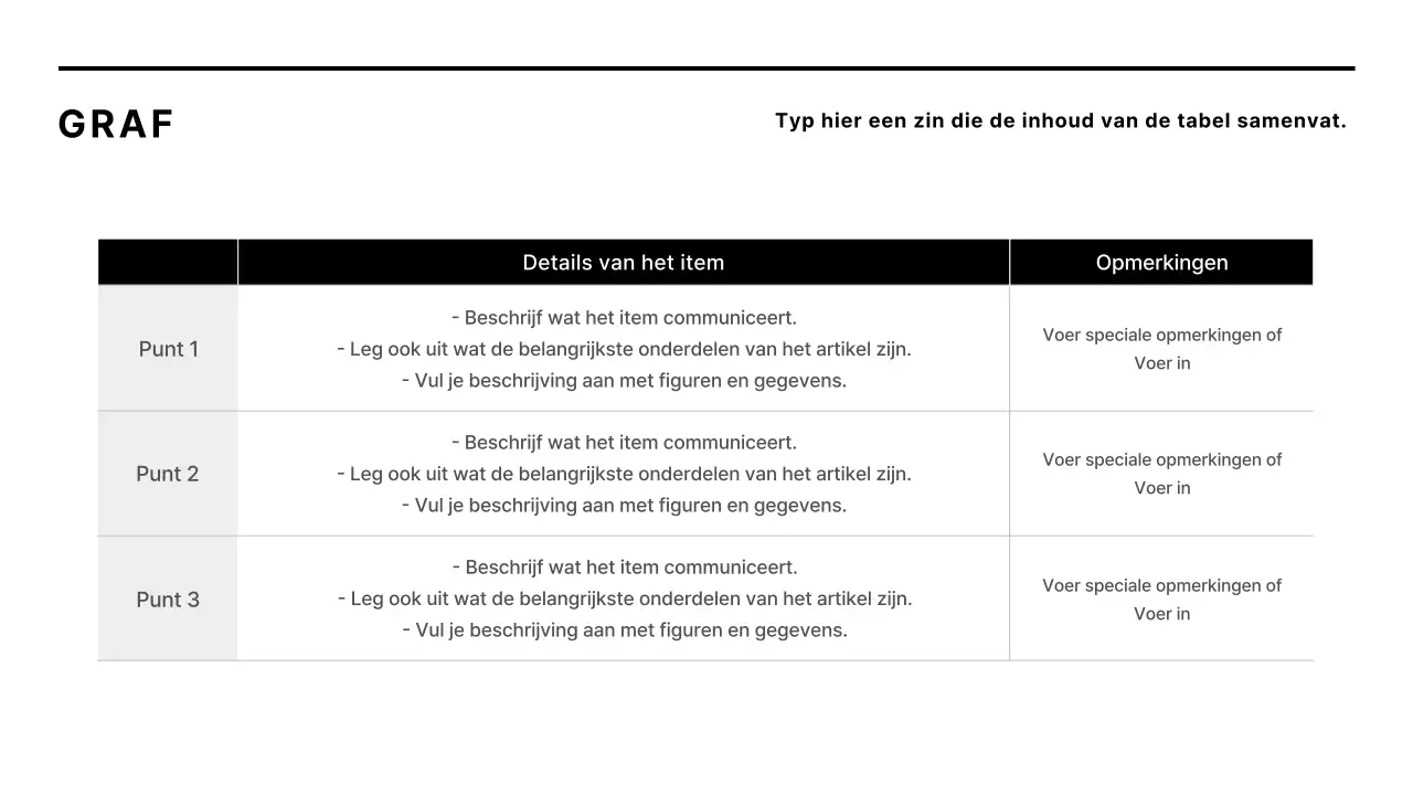 Minimalistisch bedrijfsrapport in zwart-wit