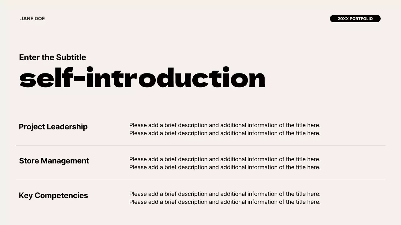 Beige Minimal Portfolio Document Presentation