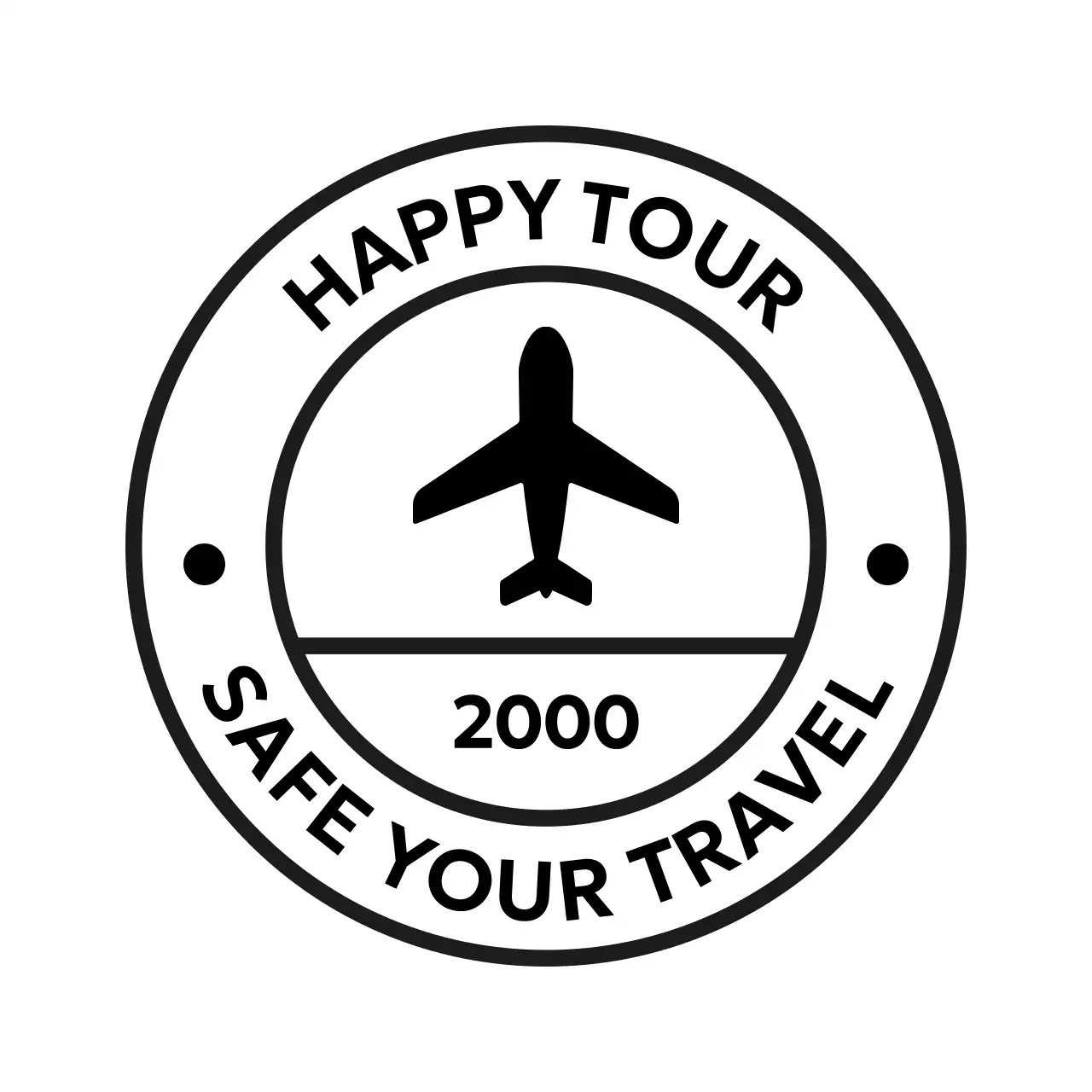 스탬프 형태의 심플한 여행 프로모션 로고