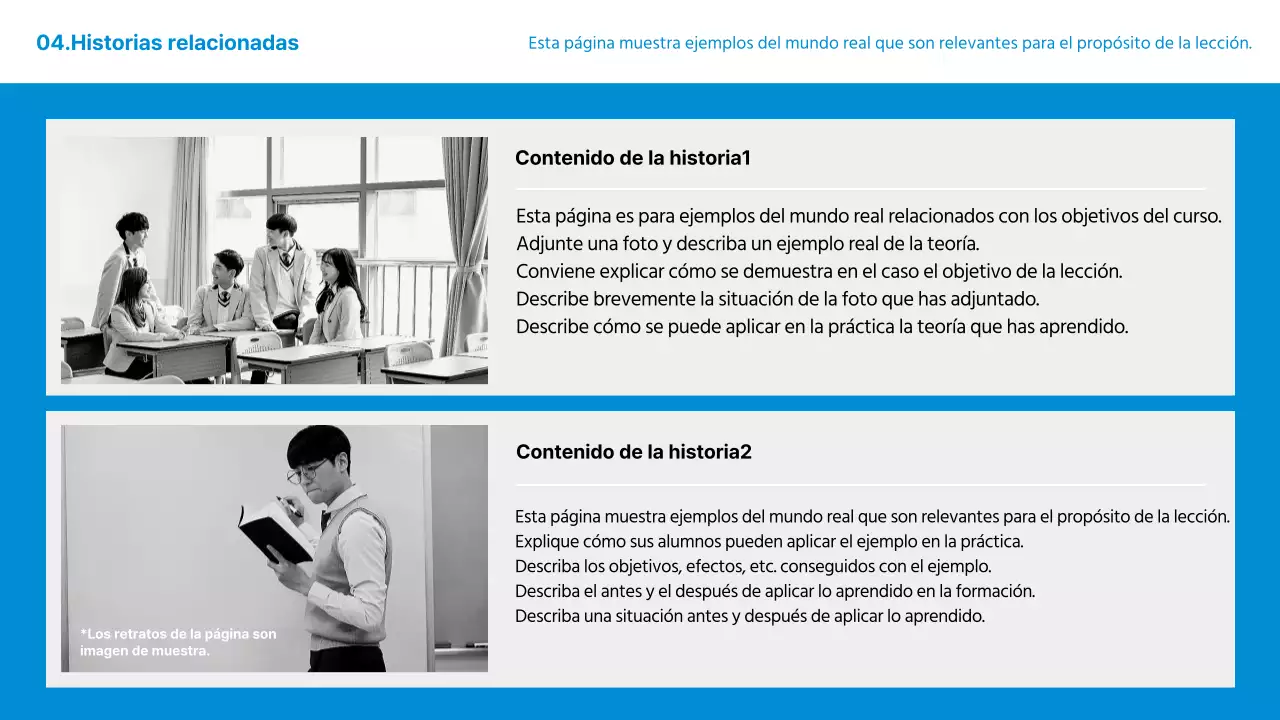 Un sencillo programa de formación azul y gris