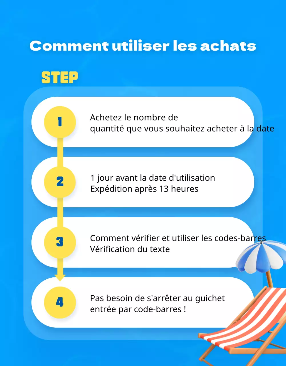 Publicité pour un magasin de loisirs avec des accents bleus et jaunes