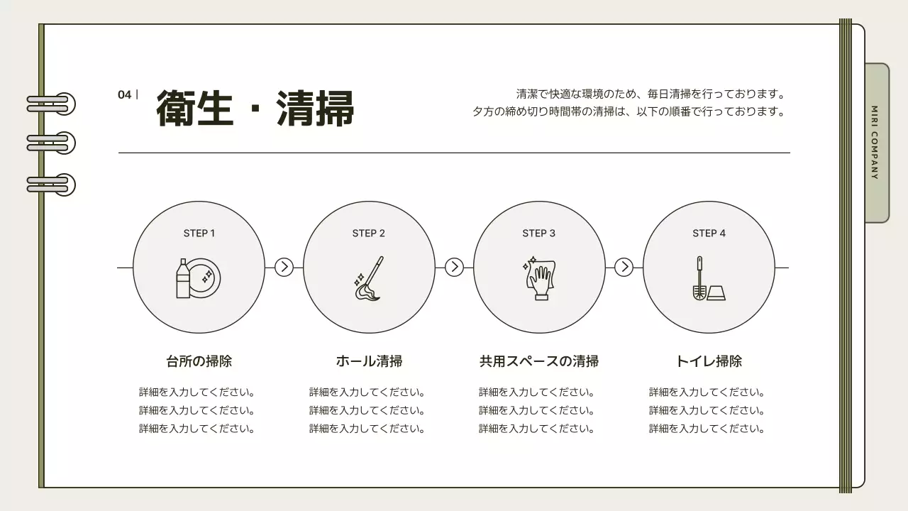 ベージュ シンプル 店舗運営 マニュアル プレゼンテーション