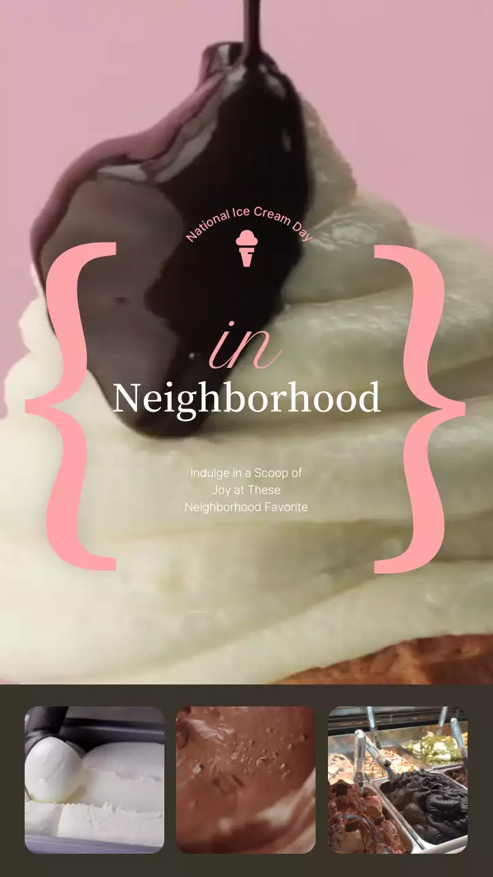 핑크 트렌디 아이스크림 프로모션 인스타그램 게시물