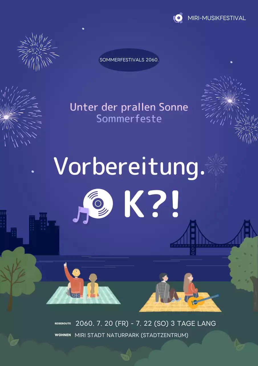 Werben Sie für ein fantastisches Sommerfest in Blau und Lila