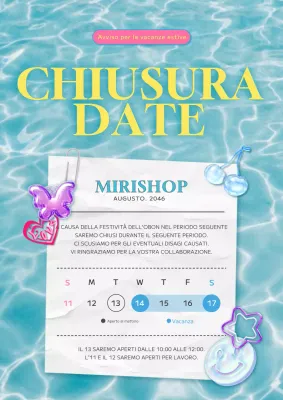 Un simpatico annuncio di vacanze estive di colore blu chiaro con un concetto simpatico