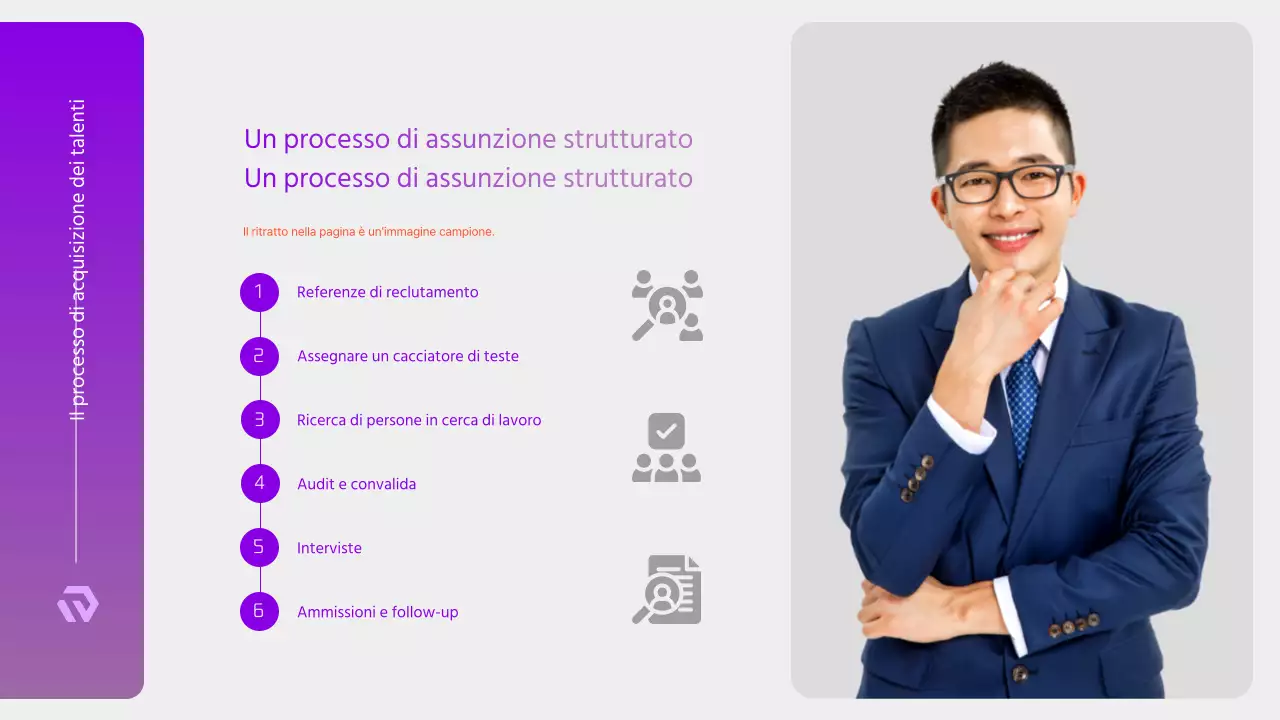 Proposta di ricerca di personale moderna in viola e bianco