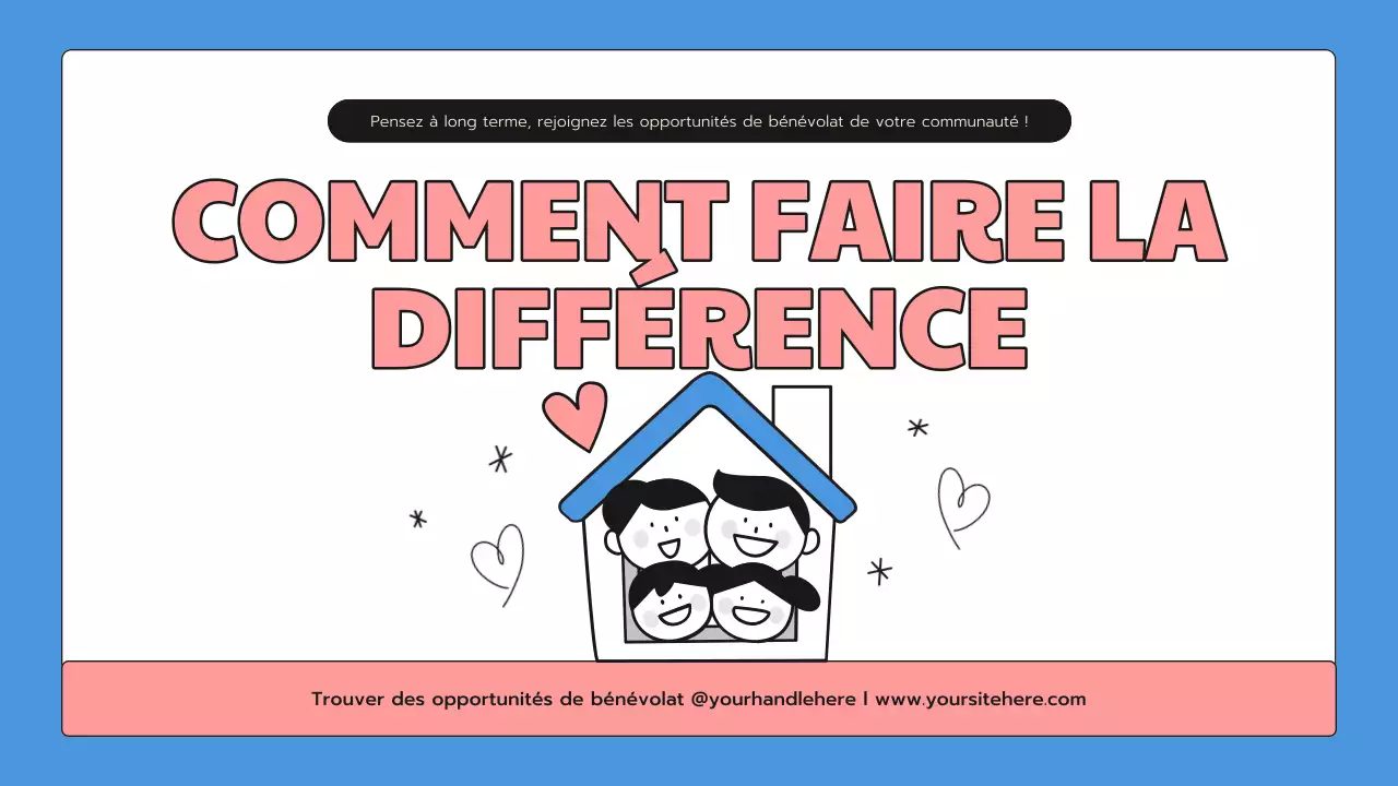 Une jolie introduction au service communautaire en bleu et rose