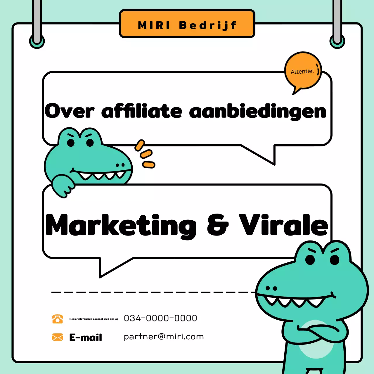 Promoot affiliate aanvragen in trendy oranje en mint kleuren