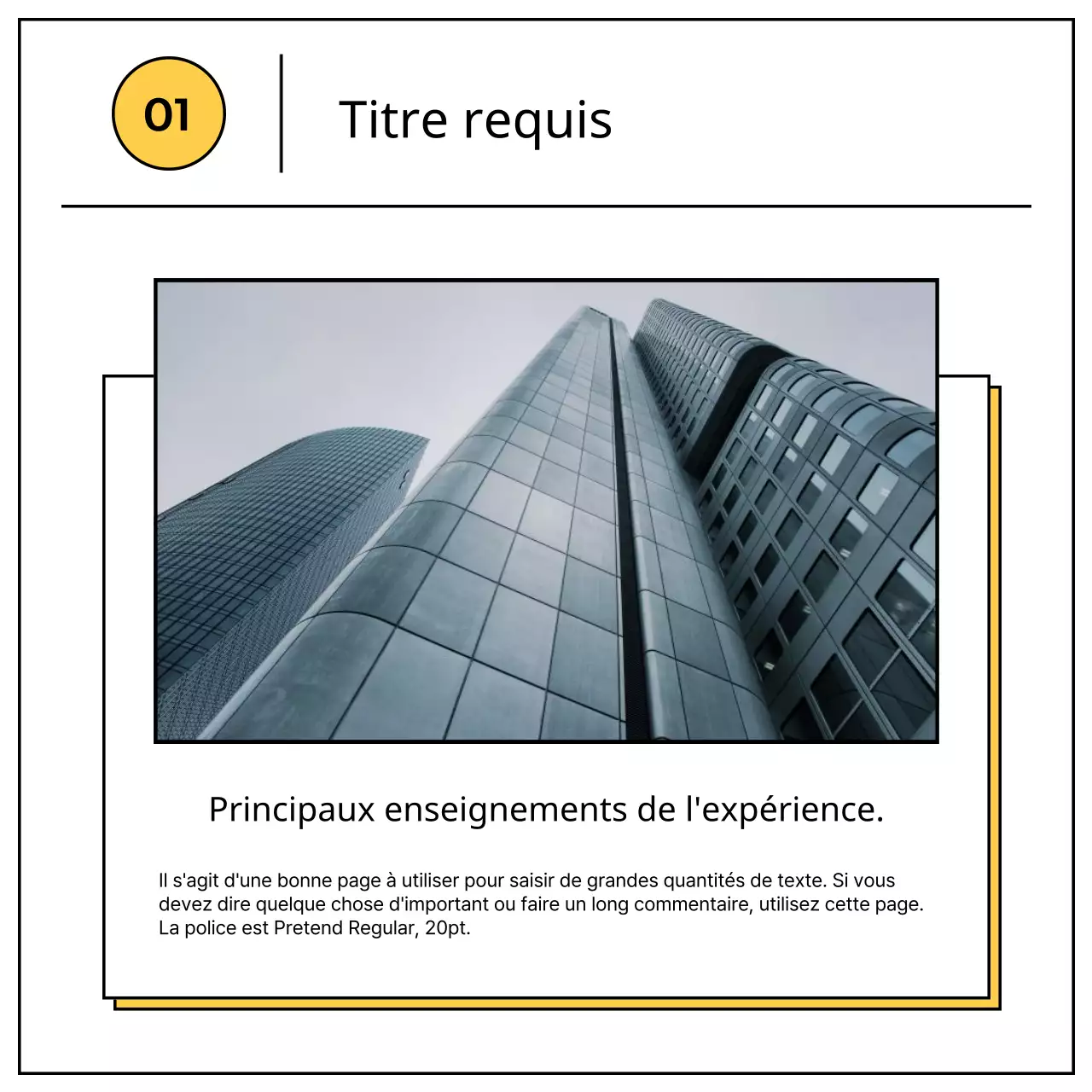 Un simple prospectus d'entreprise jaune et noir