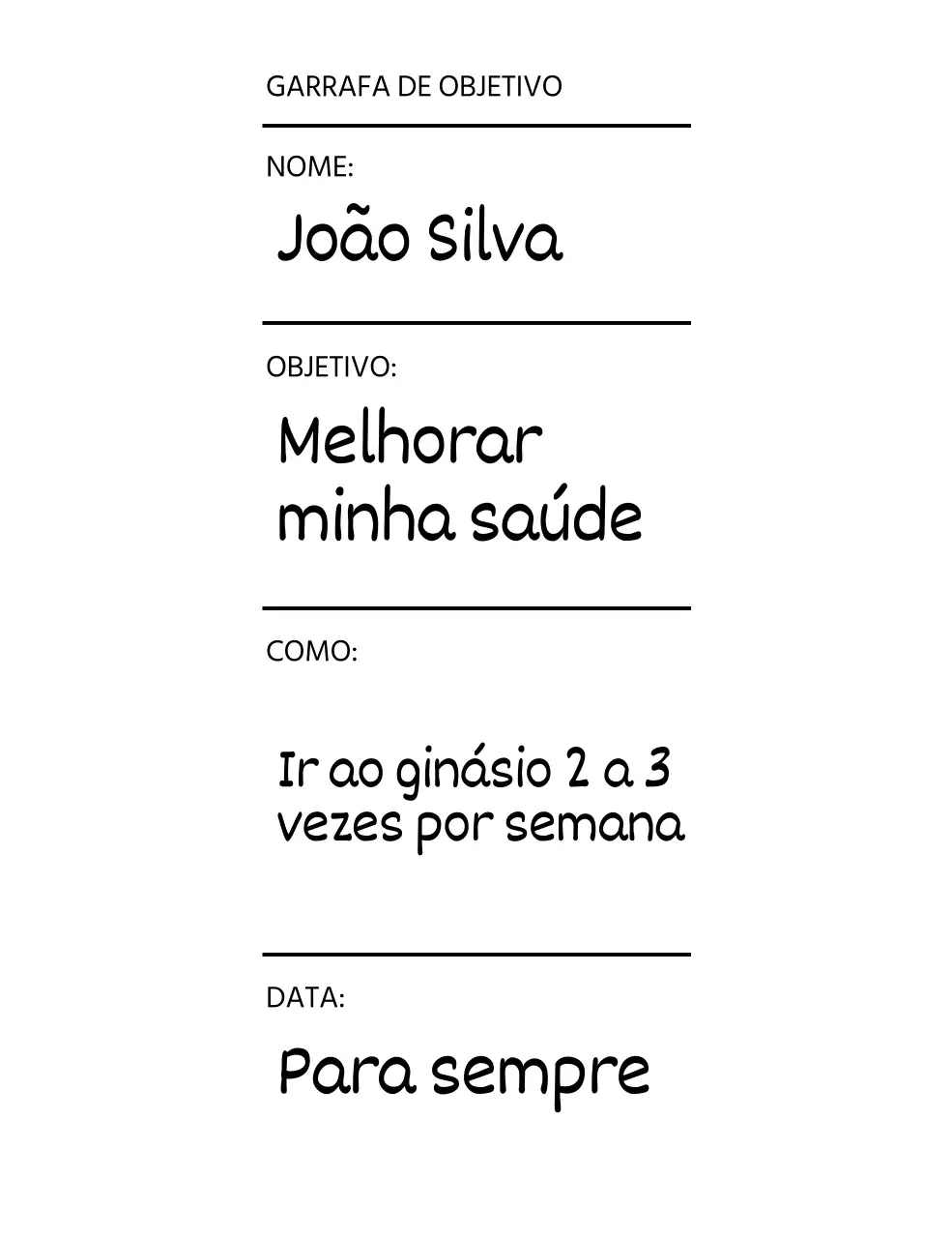 Um plano de melhoria da saúde com um layout limpo