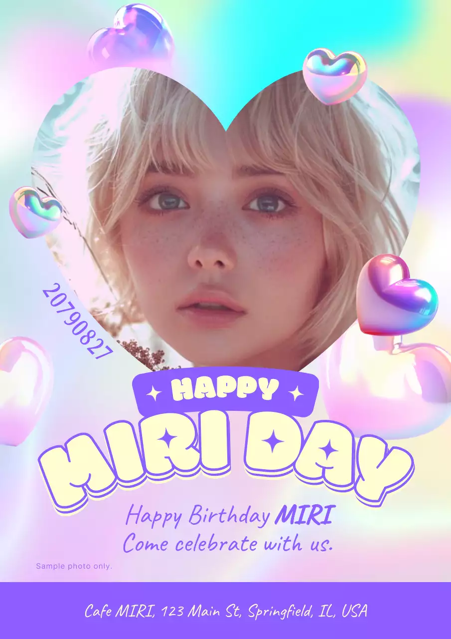 Rainbow Trendy Birthday Invitation Poster