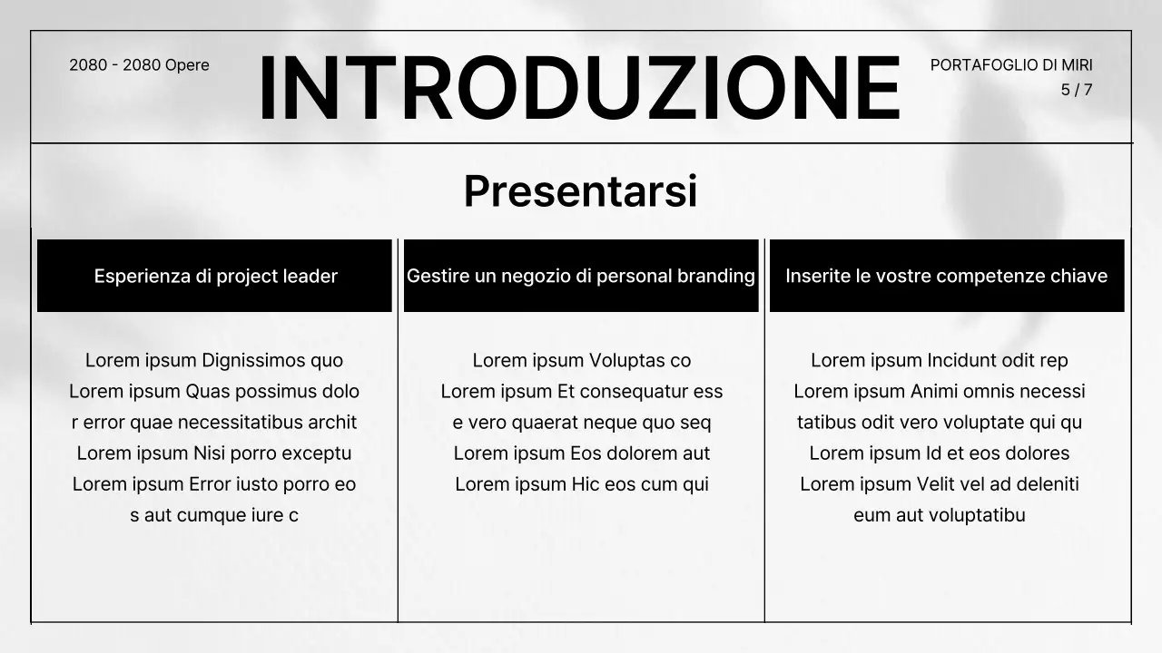 Un semplice portfolio di CV in grigio e nero