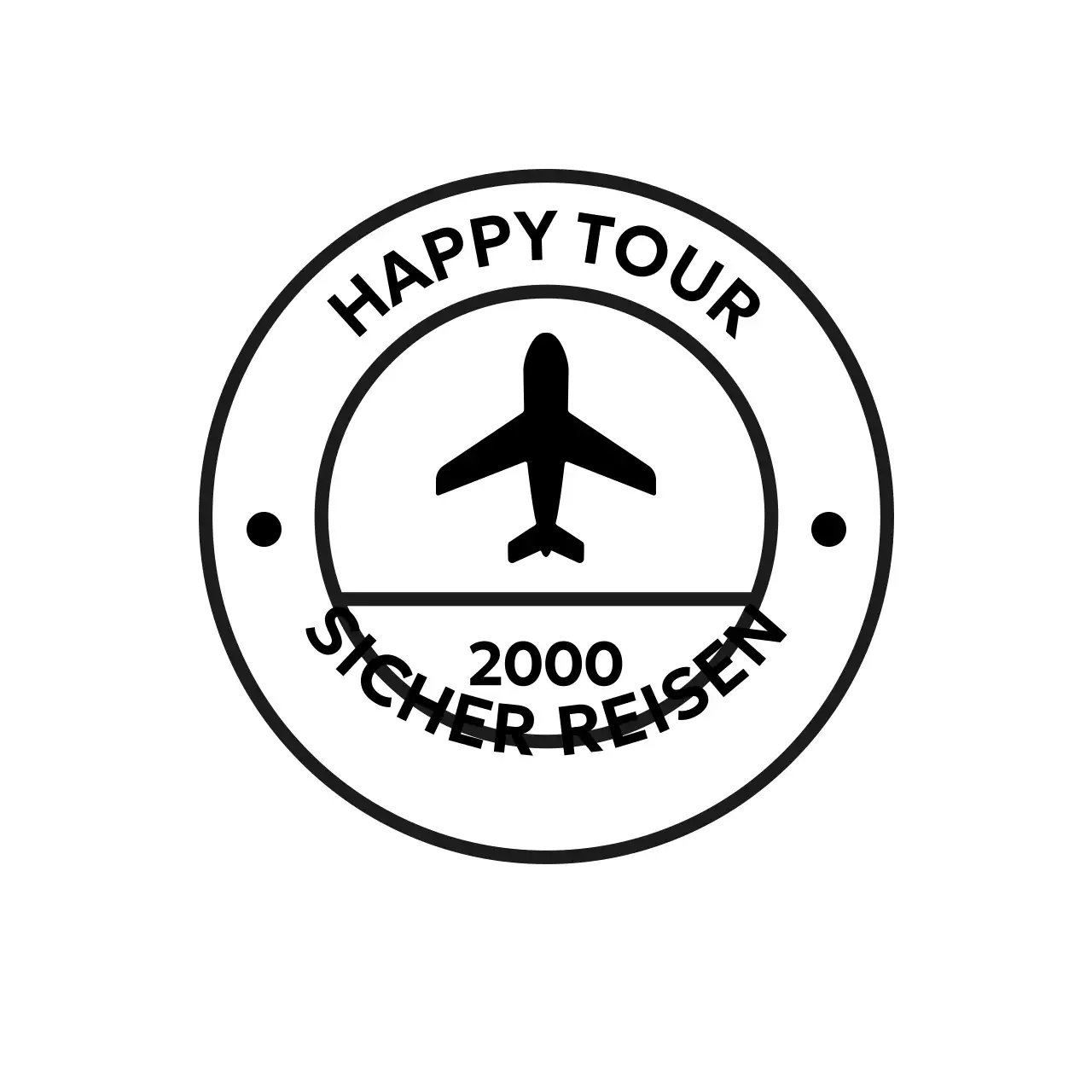 Einfaches Reise-Werbelogo in Form einer Briefmarke