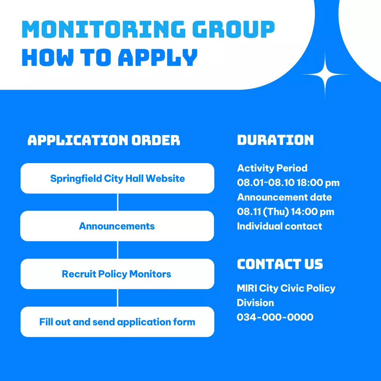 Blue Modern Recruitment Announcement Instagram Carousel
