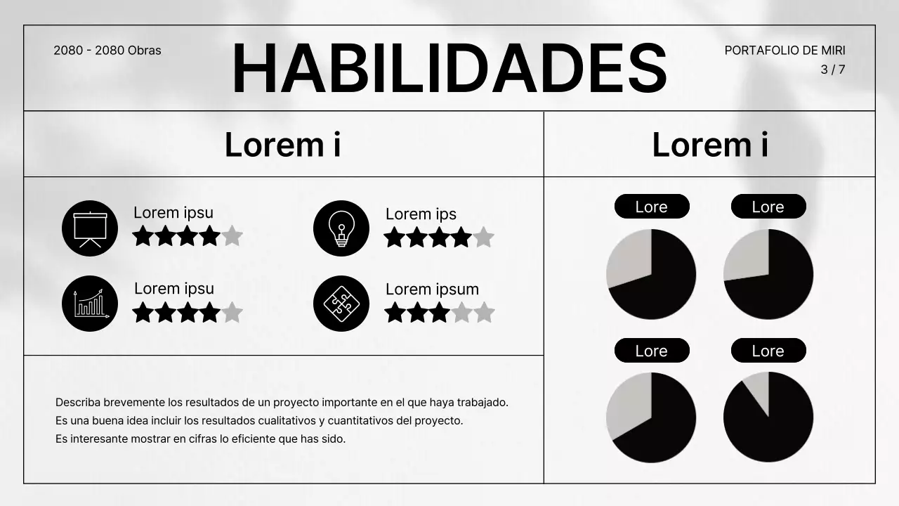 Una sencilla carpeta de CV en gris y negro