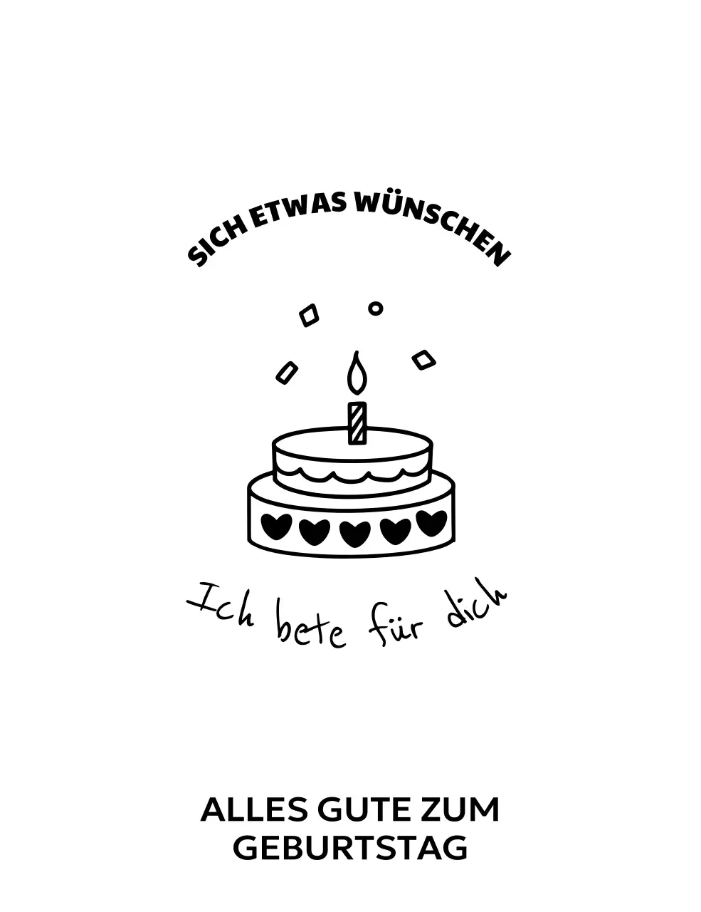 Handgezeichnete Glückwünsche zum Geburtstag mit einem niedlichen Touch