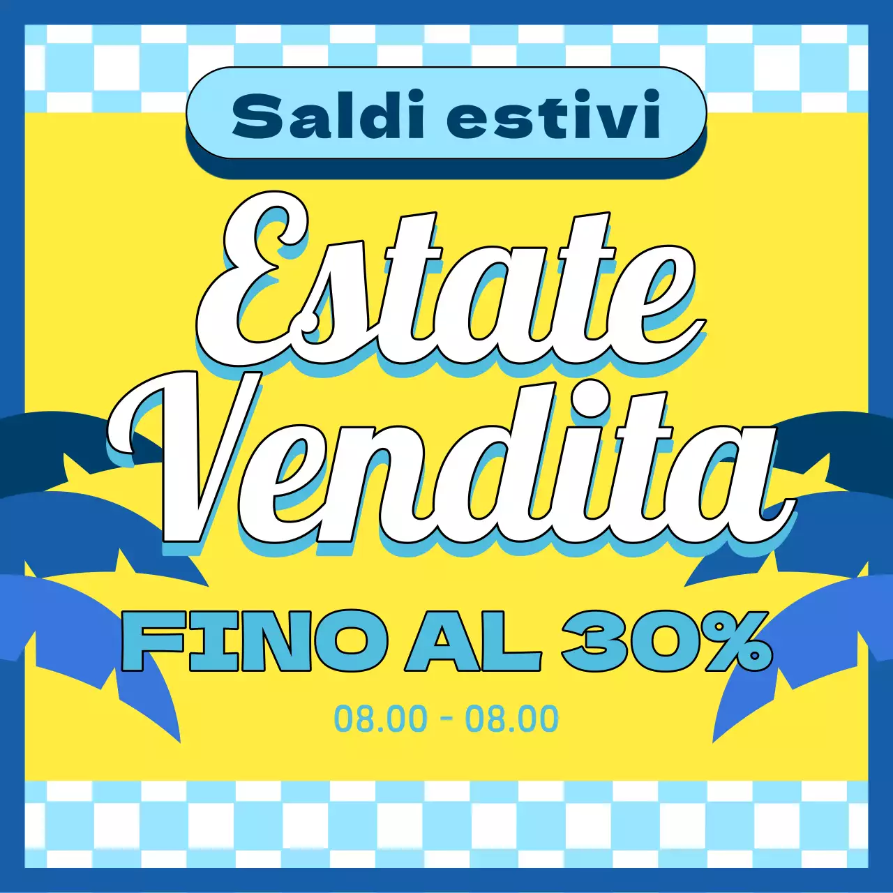 Annuncio di vendita in stile retrò in giallo e arancione