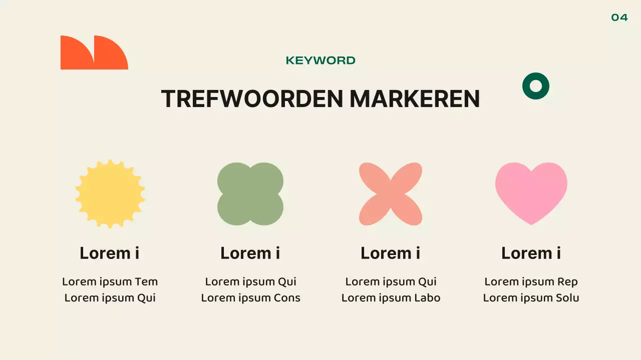 Kitscherige standaard lay-outpresentatie in oranje en geel