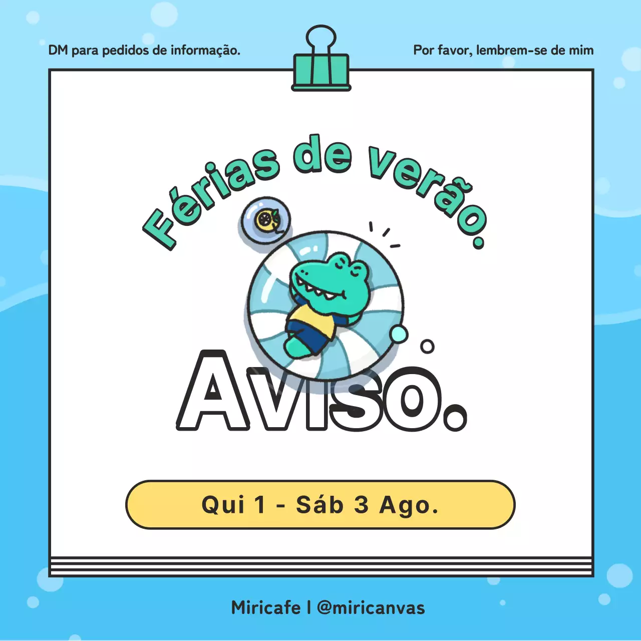 Férias de verão em verde e azul