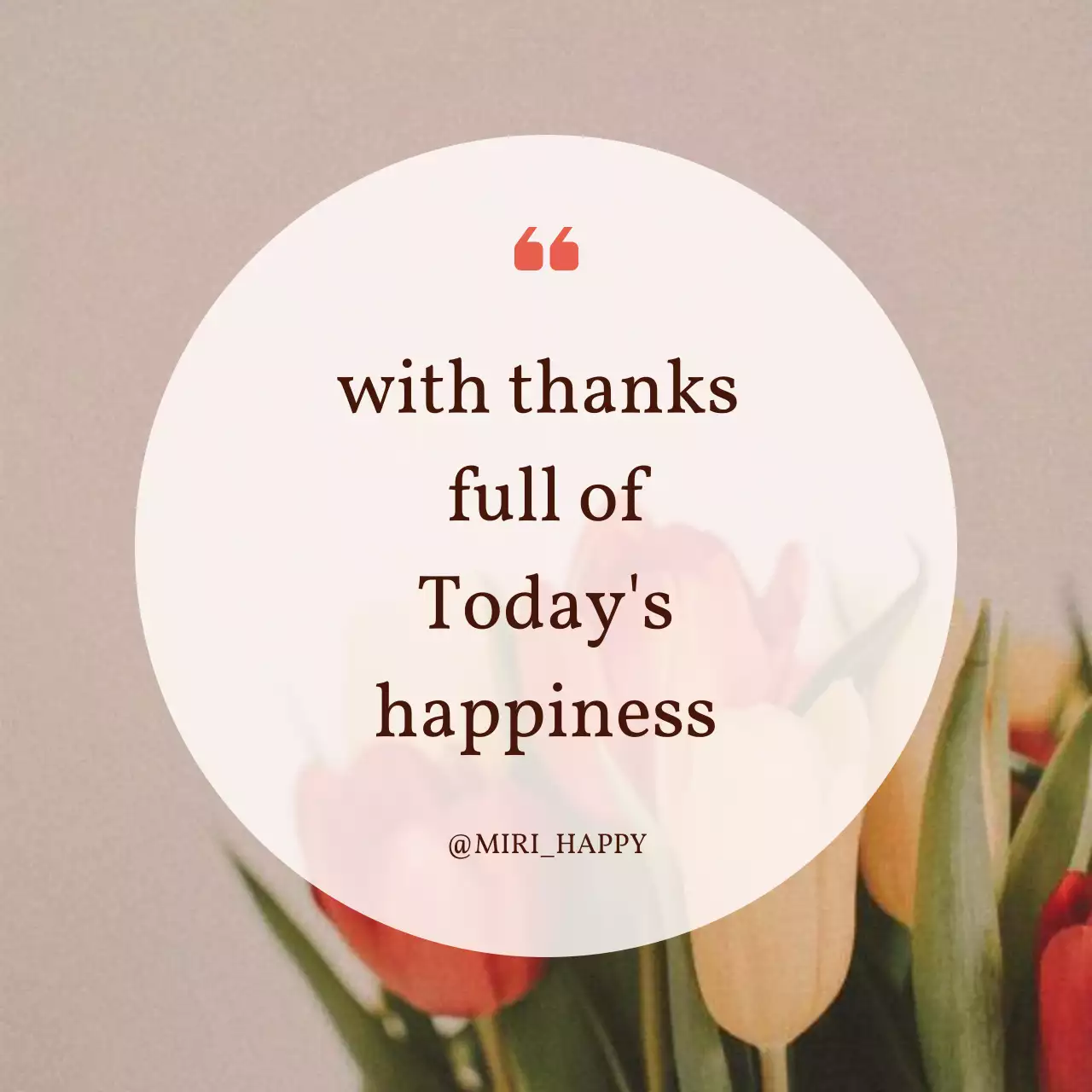 A modern happy phrase post in red and white