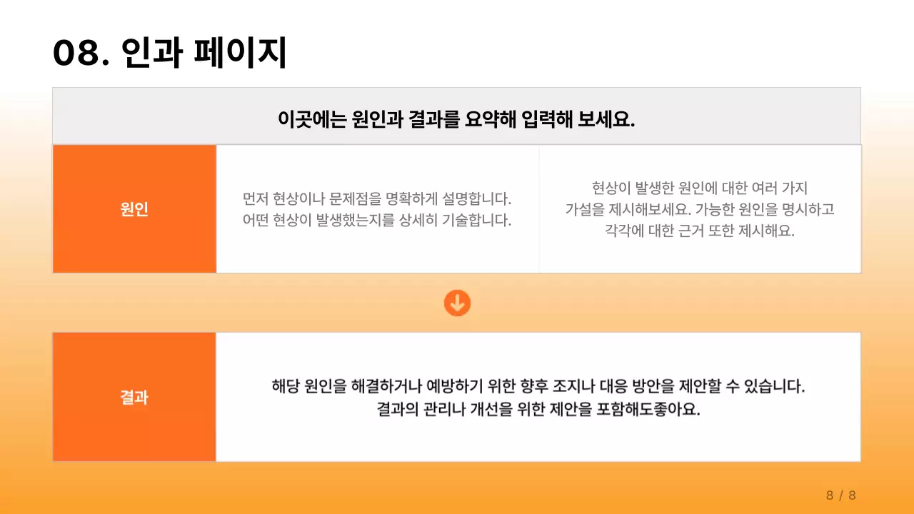 주황과 하늘색의 심플한 기업 보고서