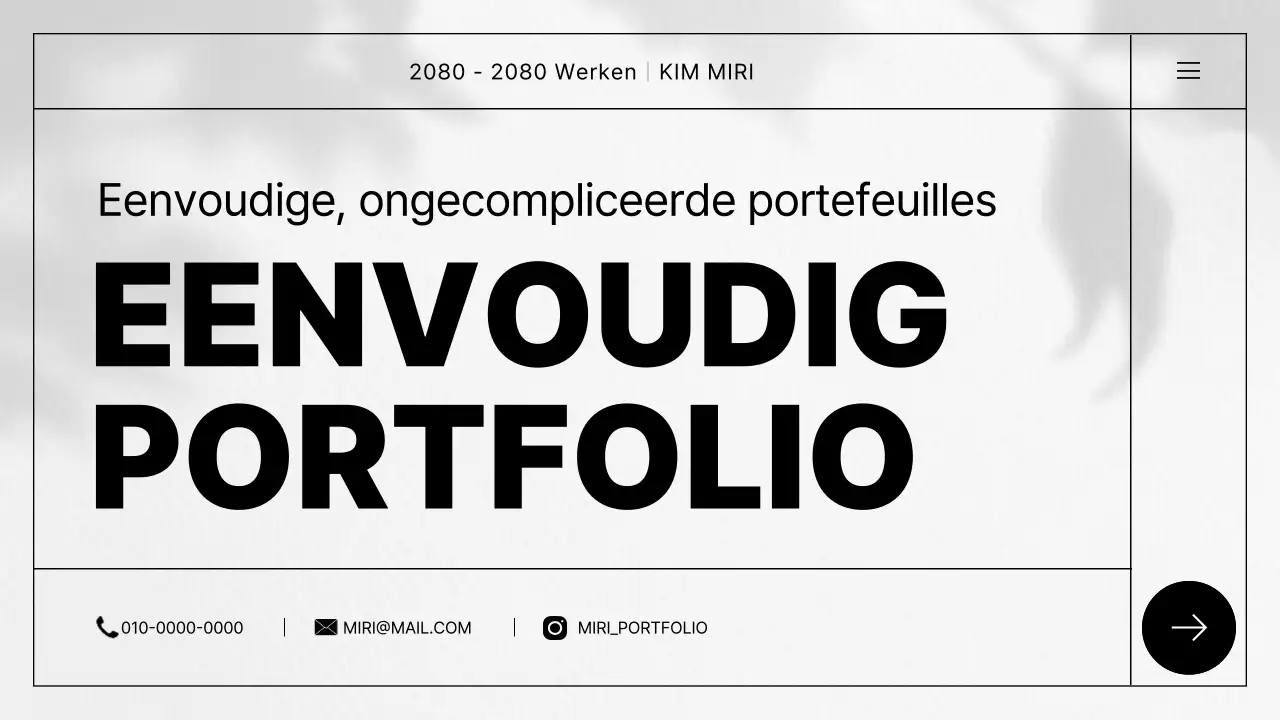 Een eenvoudige CV-portfolio in grijs en zwart