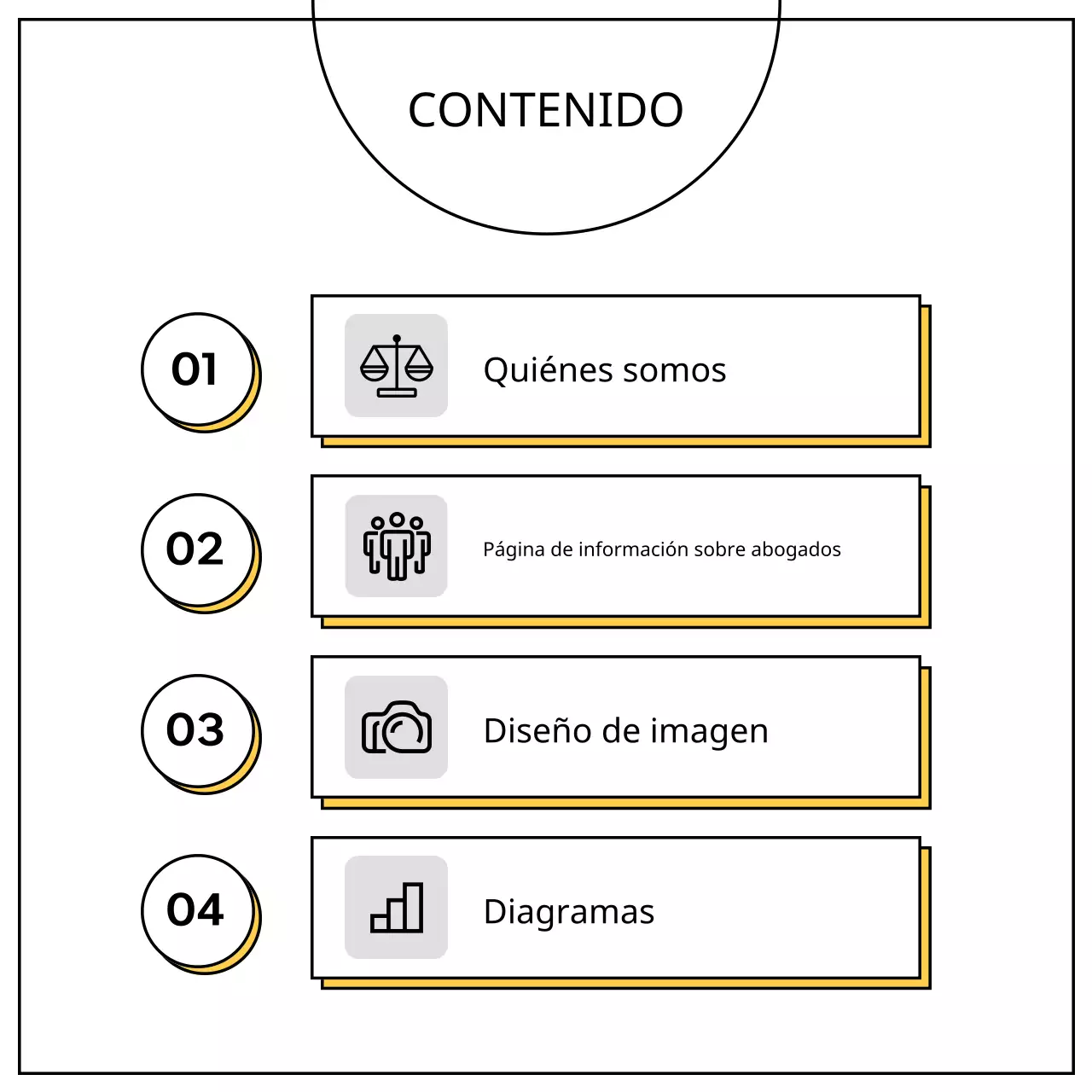 Un sencillo folleto comercial amarillo y negro