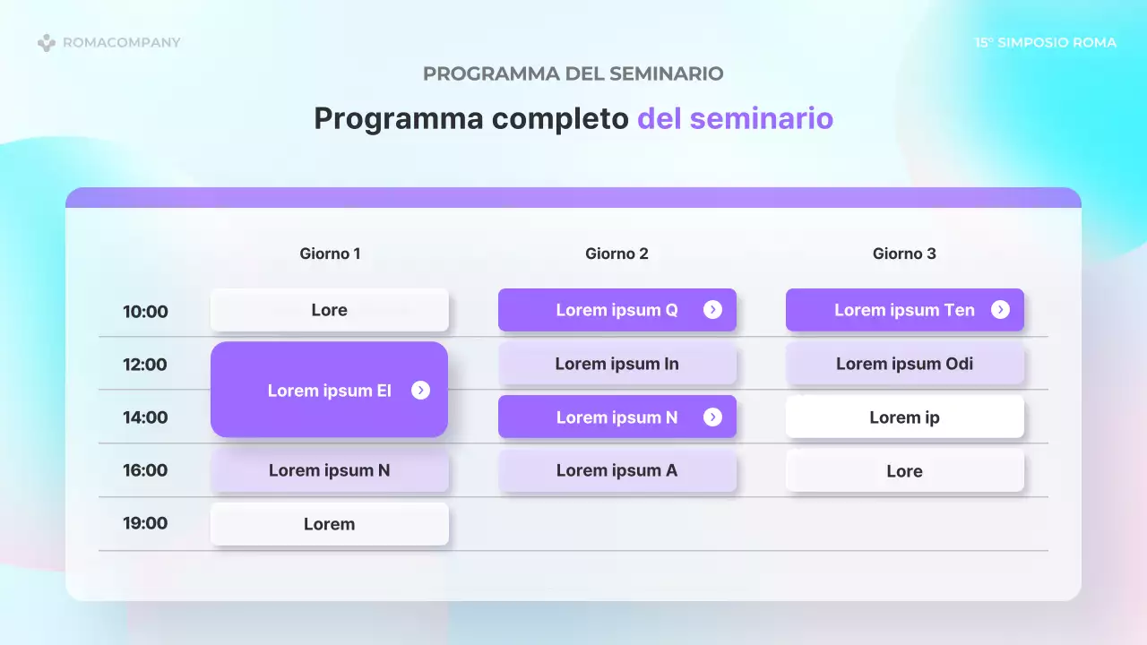 Presentazioni per diffusori di tendenza in azzurro e rosa
