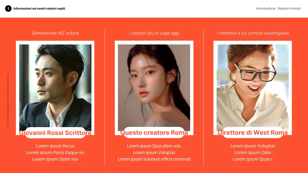 Moderno talk deck per altoparlanti in arancione e in bianco e nero