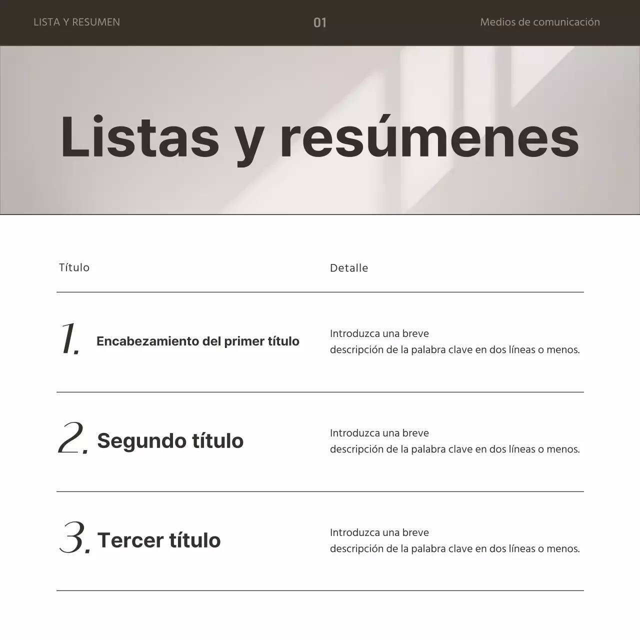 Un sencillo boletín empresarial en marrón y blanco