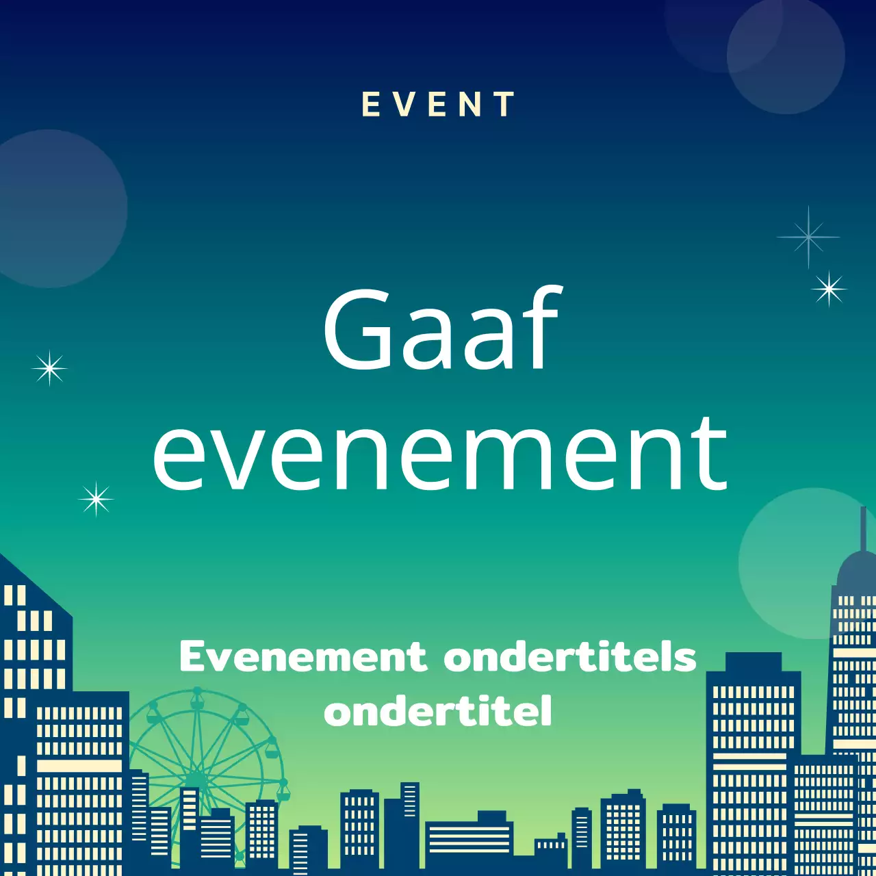 Miniatuuraankondiging voor een trendy zomeravond in paars en roze