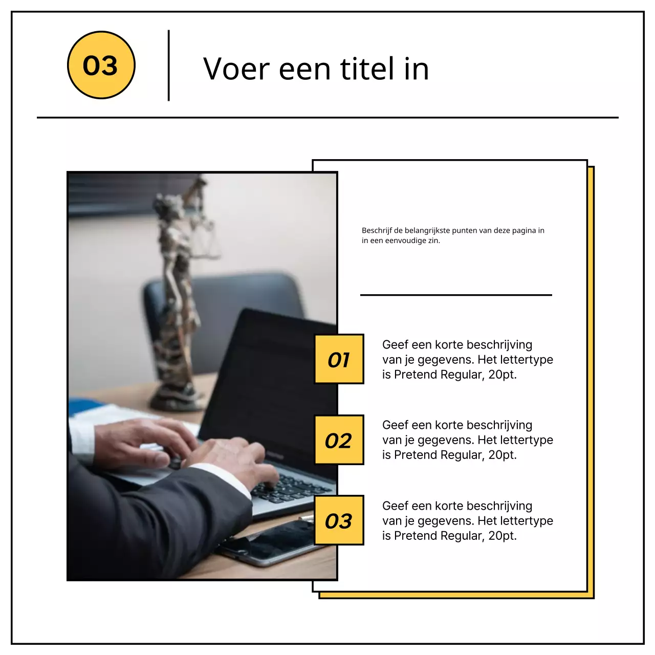 Een eenvoudige geel-zwarte zakelijke prospectus