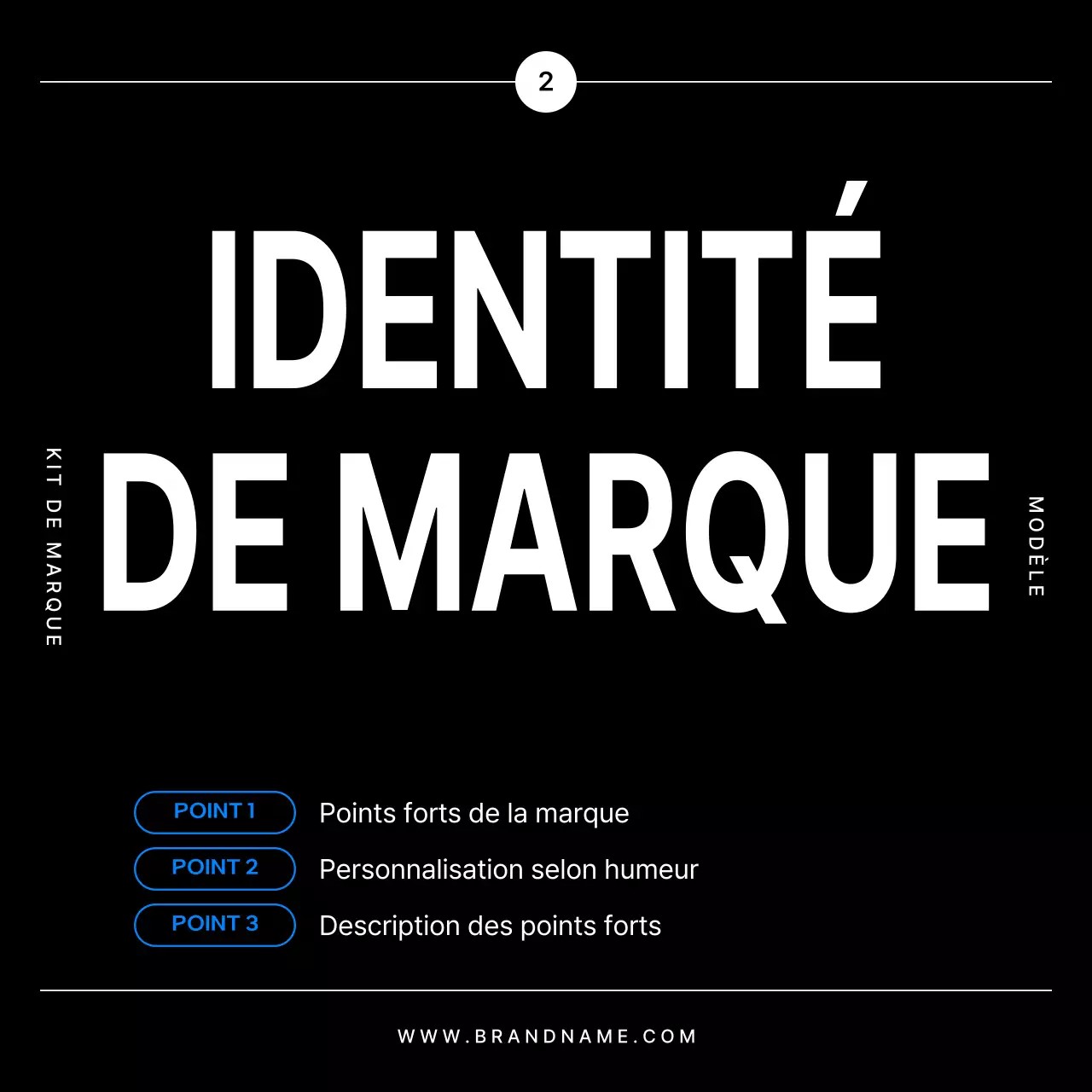 Promouvoir une marque moderne en noir et bleu