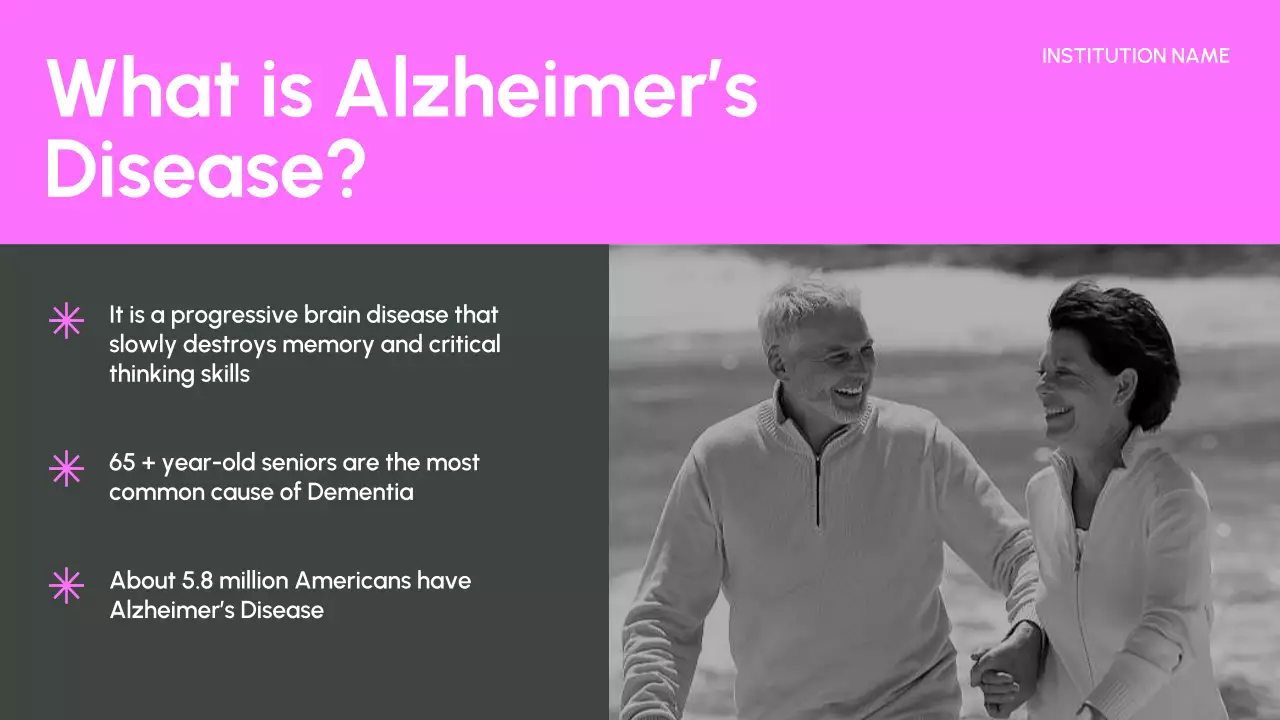 Grey Minimal Alzheimer's Guide Presentation