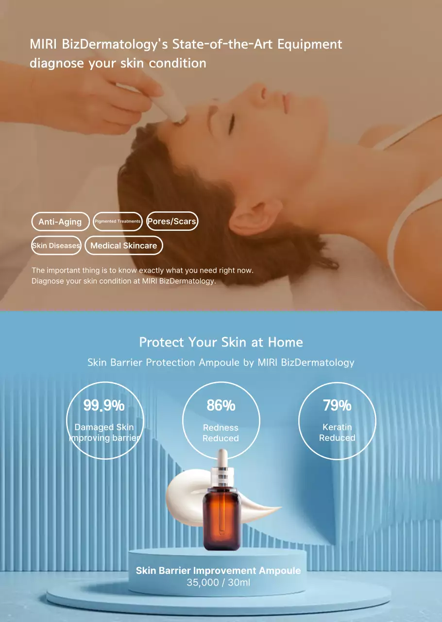 Promote sophisticated skin care in blue and beige