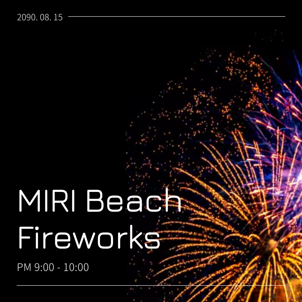 Promote a simple summer festival in black and white