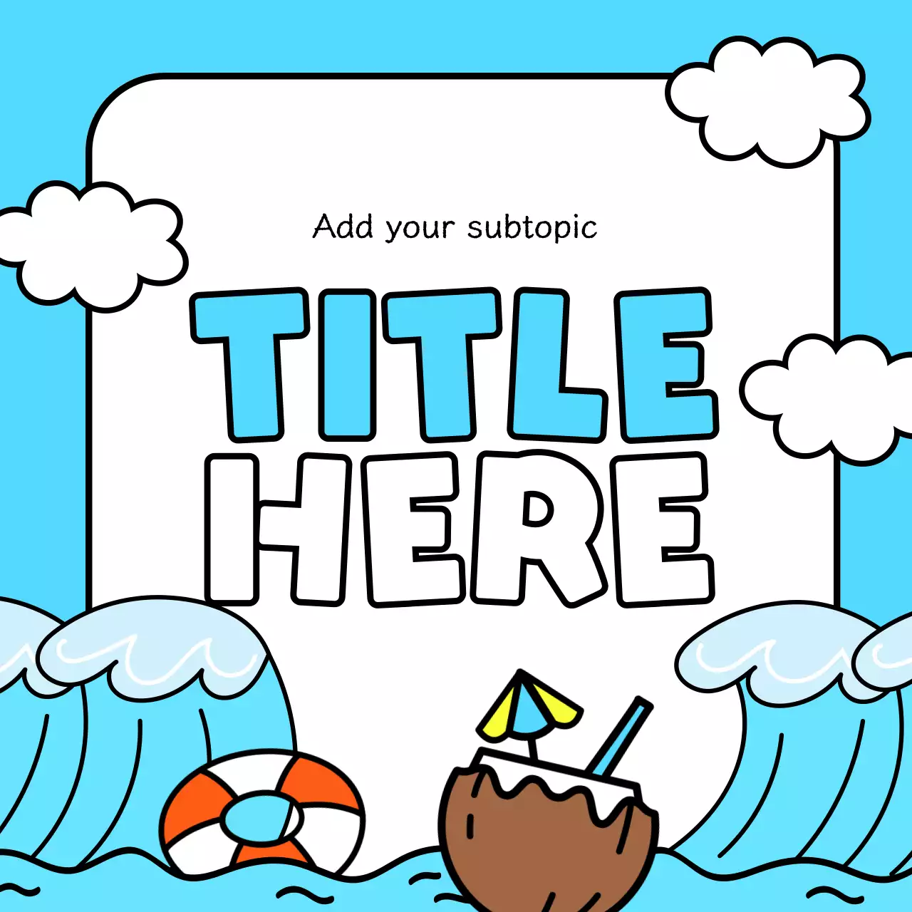 A pretty yellow and light blue summertime event ad