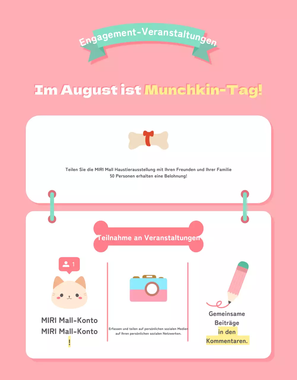 Eine Sammlung von niedlichen Haustierartikeln in Rosa