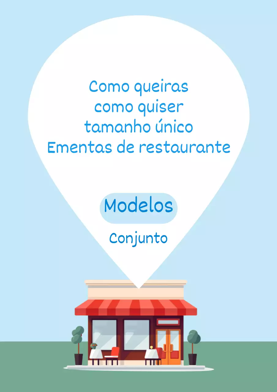 Uma coleção de placas de menu de restaurante na moda em azul claro