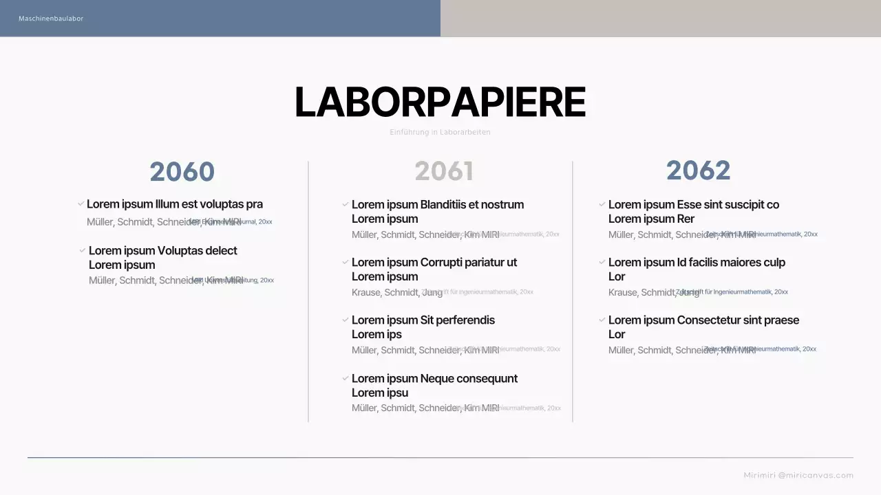 Eine einfache blaue und beigefarbene Einführung in Graduiertenlabore