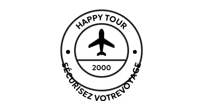 Logo promotionnel de voyage simple sous forme de timbre