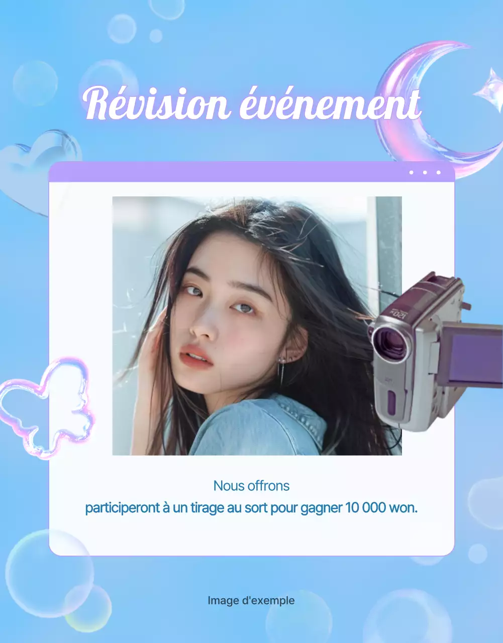 Publicité kitsch sur le passage à l'an 2000 en bleu clair