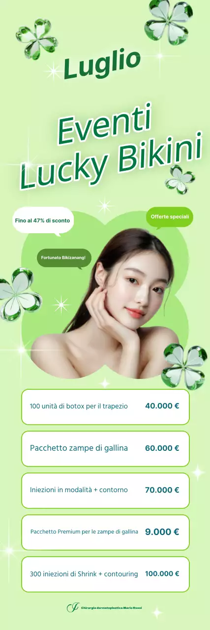 Striscioni luminosi e allegri per eventi e procedure di dermatoplastica