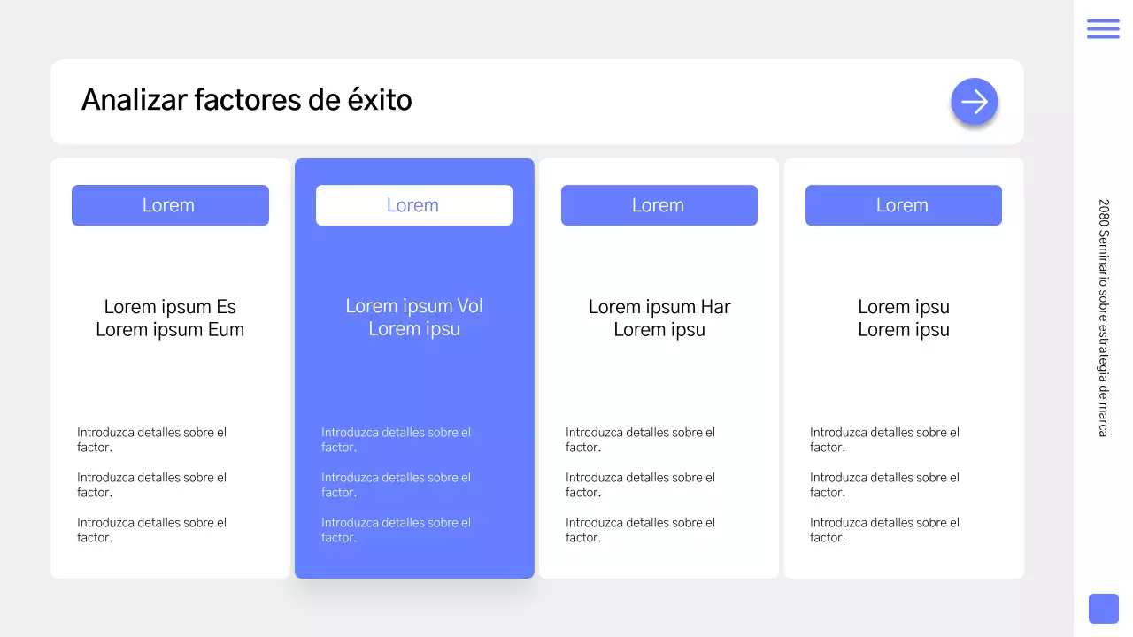 Una sencilla estrategia de marca en azul y gris