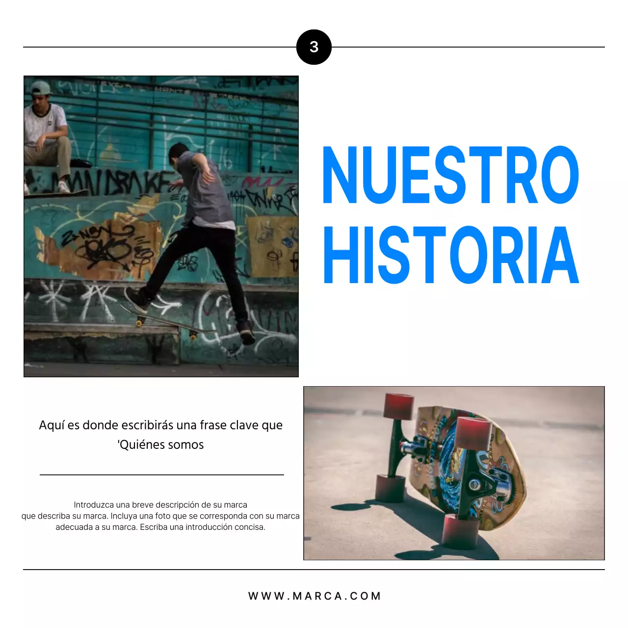 Promueva una marca moderna en negro y azul